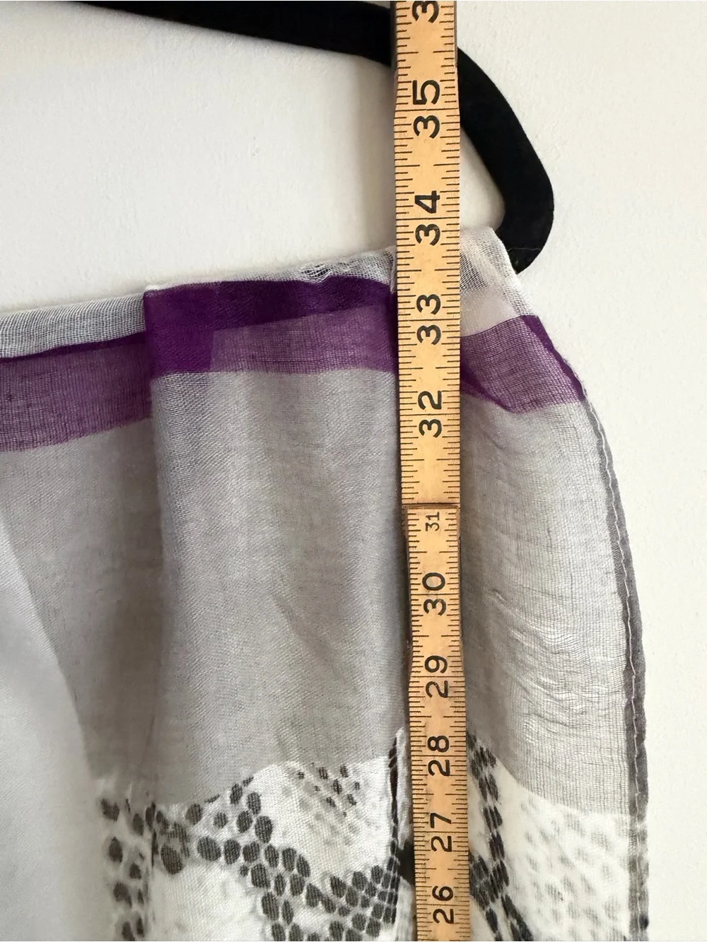 Scarf in White/Gray with Purple and Pink Reptile Print Accents